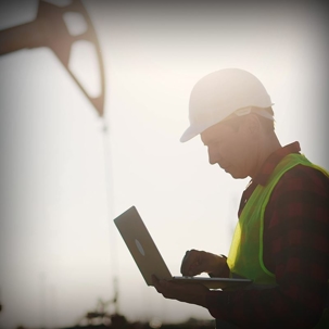 man on laptop at work