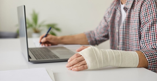 injured worker preparing before going to work